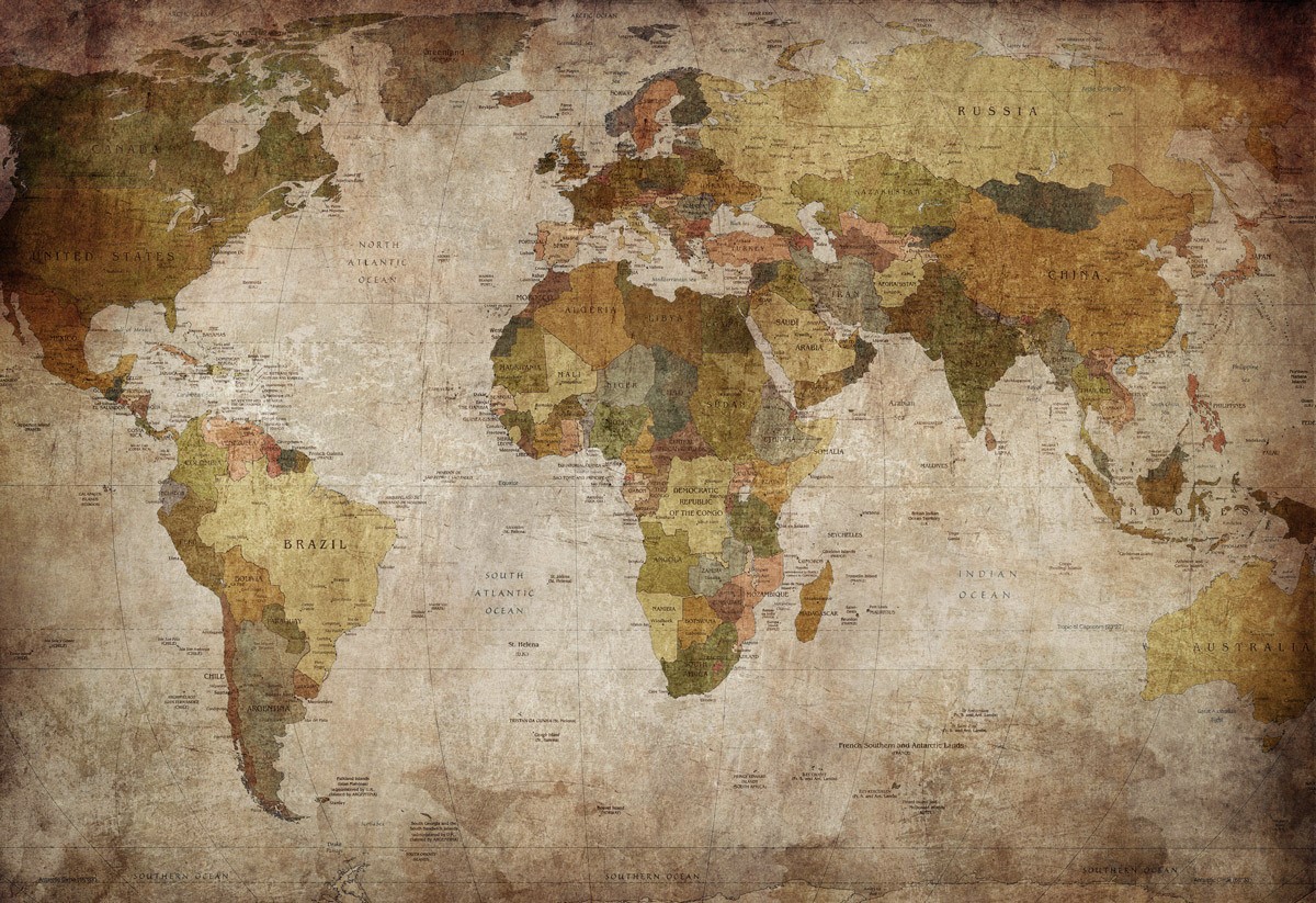 Oude Wereldkaart Achtergrond