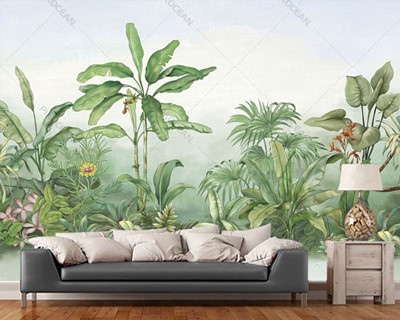 Tropische planten behang