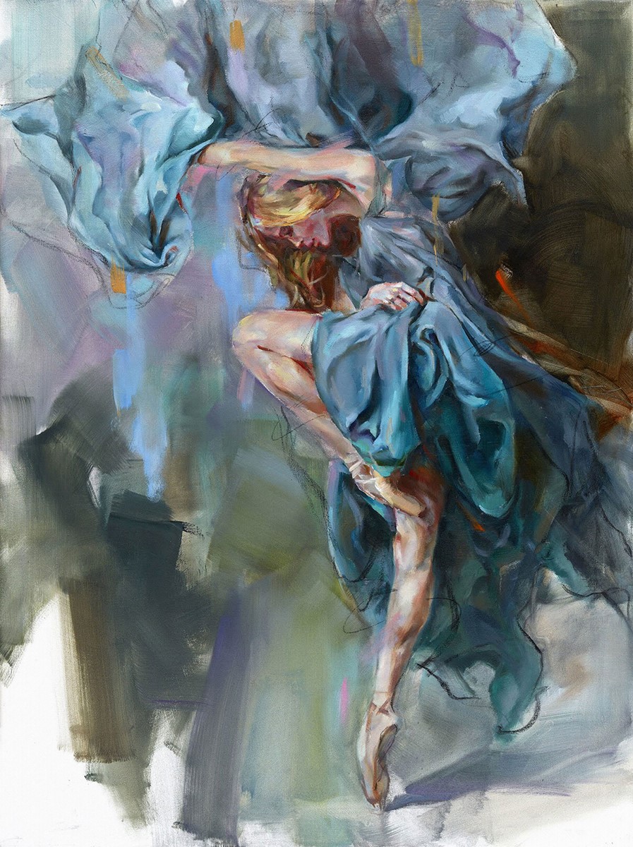 Ballet Vrouw Canvas Behang