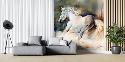 Canvas schilderij behang met paard thema