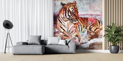 Tijger Tekening Canvas Behang