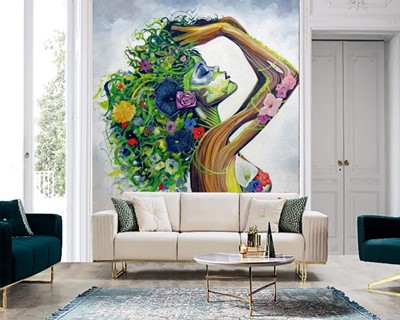 Canvasbehang met natuurthema