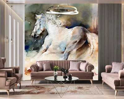 Canvas schilderij behang met paard thema