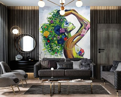 Canvasbehang met natuurthema