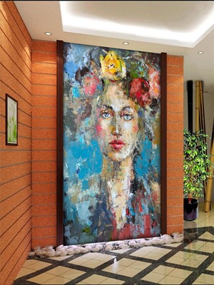 Bloem Kroon Vrouw Canvas Behang