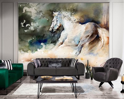 Canvas schilderij behang met paard thema