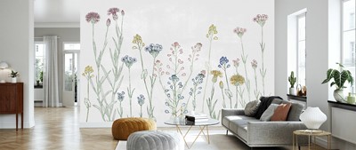 Kleine Bloemen Artistiek Behang