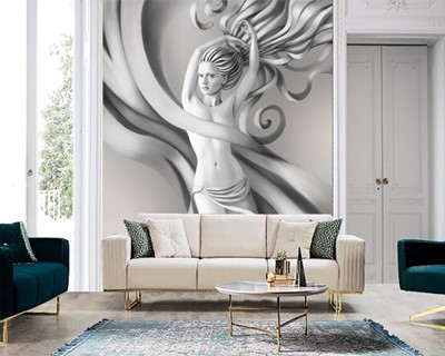3D Dame Sculpture Wallpaper