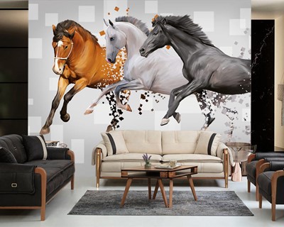 Paarden in de executive kamer behang