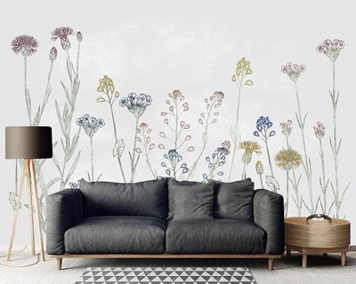 Kleine Bloemen Artistiek Behang