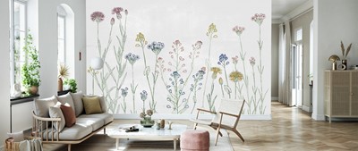 Kleine Bloemen Artistiek Behang