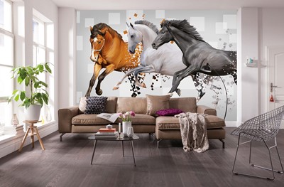 Paarden in de executive kamer behang