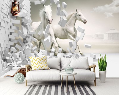 Witte Paarden Behang