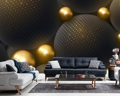3D Black Ball Wallpaper