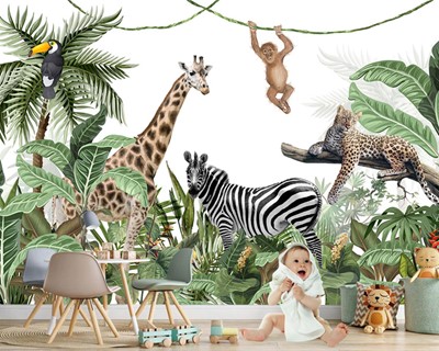 Safari Behang Babykamer