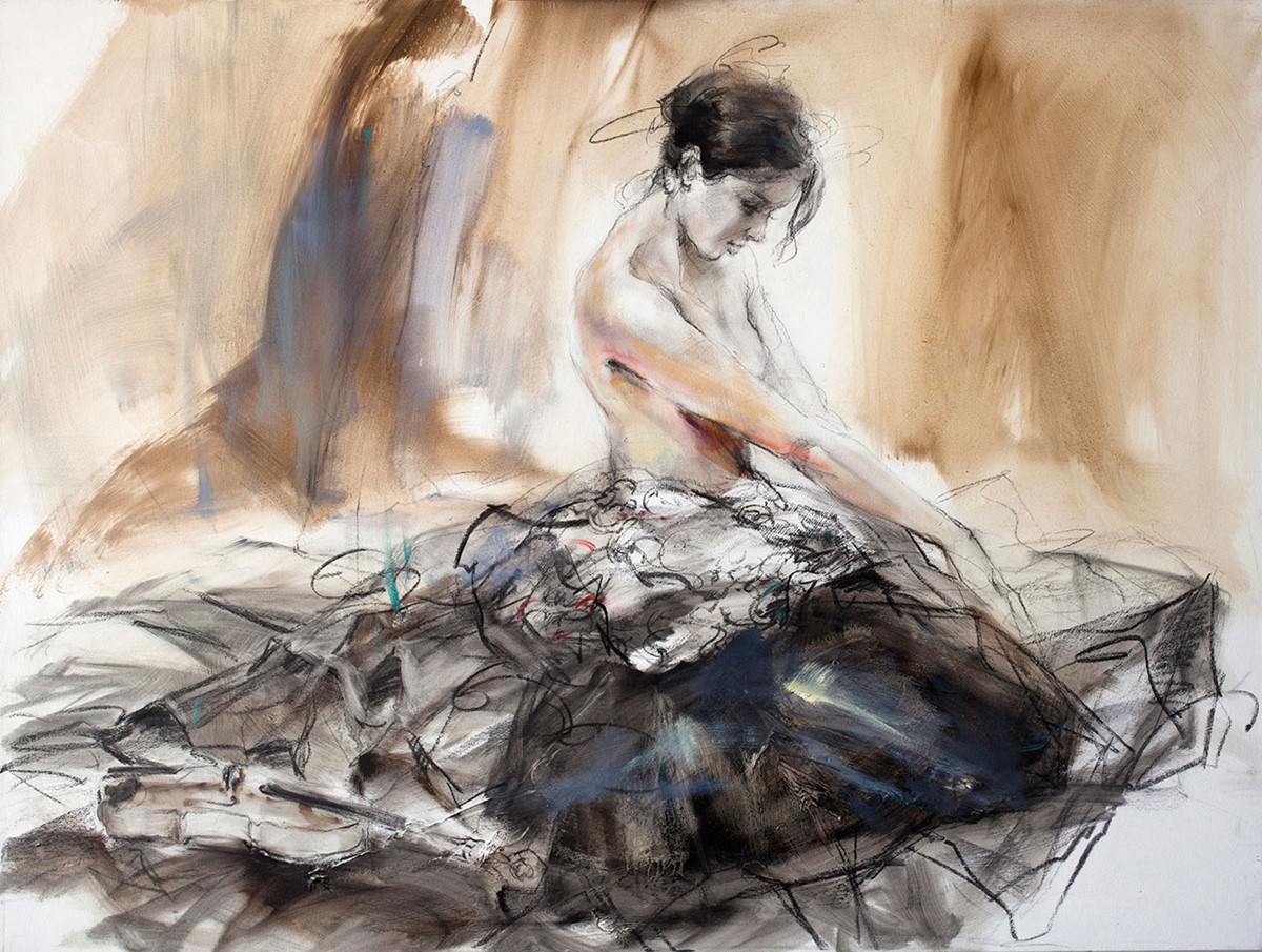 Vrouw Tekening Canvas Behang