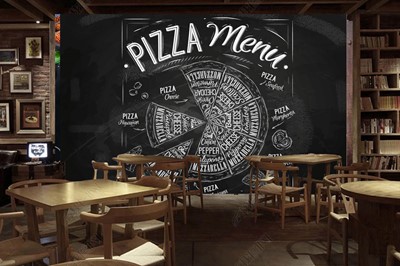 Pizza Slice Cafe Behang