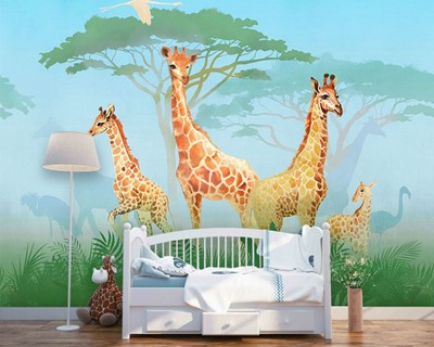 Babykamerbehang met girafthema