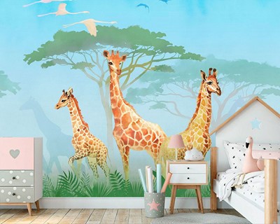 Babykamerbehang met girafthema