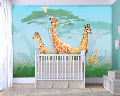 Babykamerbehang met girafthema