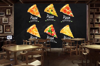 Pizza Slice Cafe Behangmodel