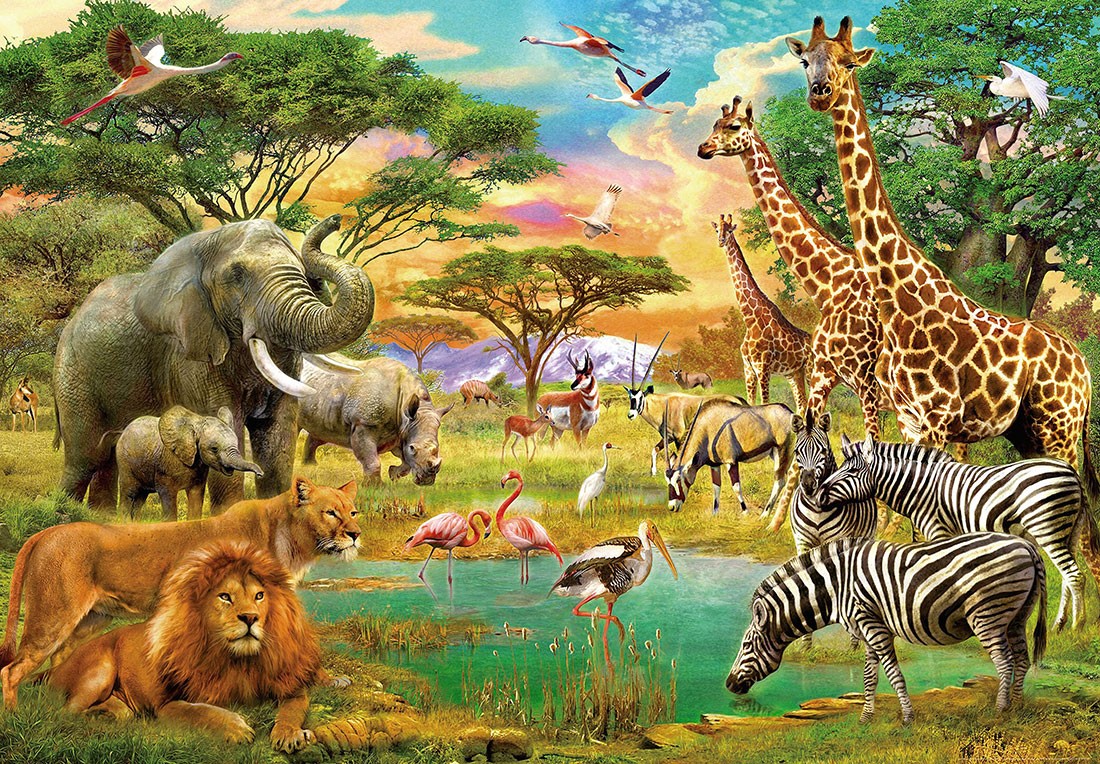 Safari-muurposter voor de kinderkamer
