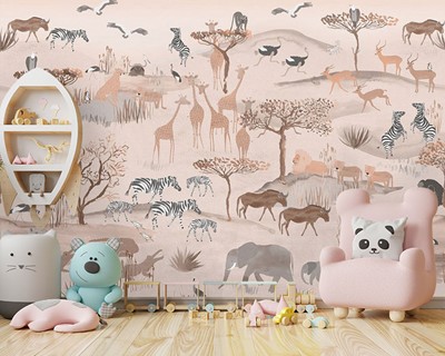 Afrikaanse dieren foto babykamer behang