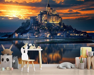 Mont Saint Michel eiland behang