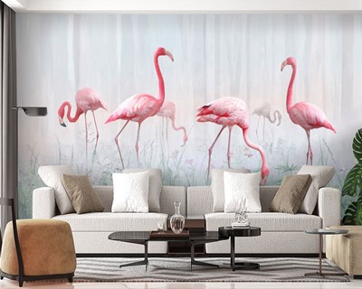 Flamingo Vogels Foto Muur Poster