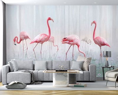 Flamingo Vogels Foto Muur Poster