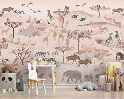 Afrikaanse dieren foto babykamer behang