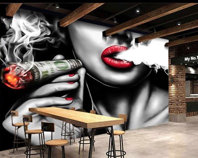 Lady Smoking en Smoking Dollar Wallpaper