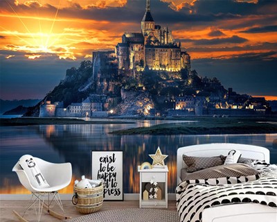 Mont Saint Michel eiland behang