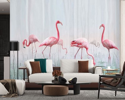 Flamingo Vogels Foto Muur Poster