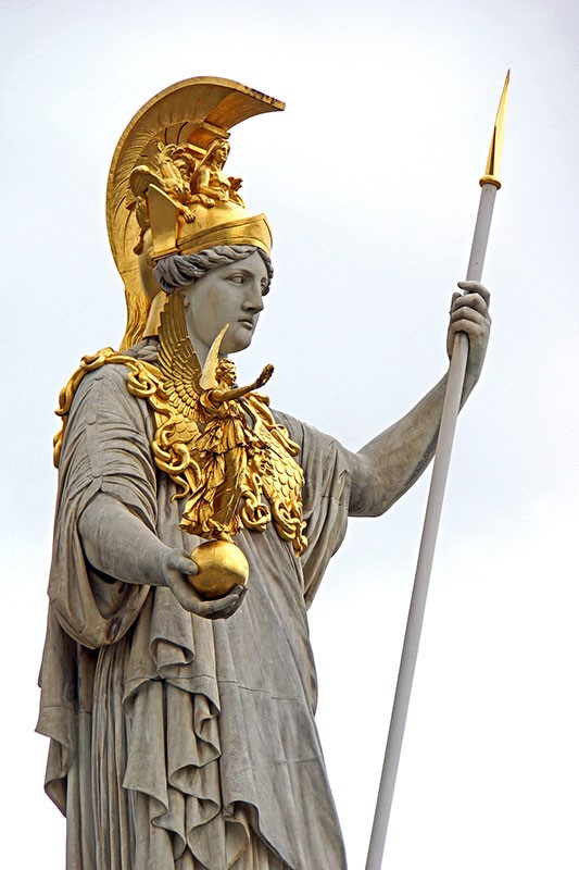 Griekse Godin Athena Standbeeld Wallpaper