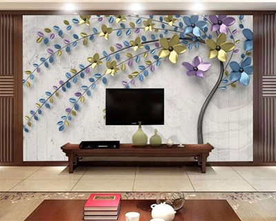 3d Boom Bloemen Behang