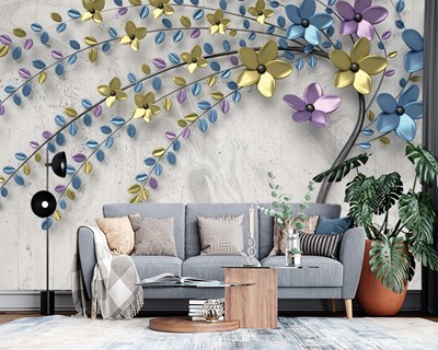 3d Boom Bloemen Behang