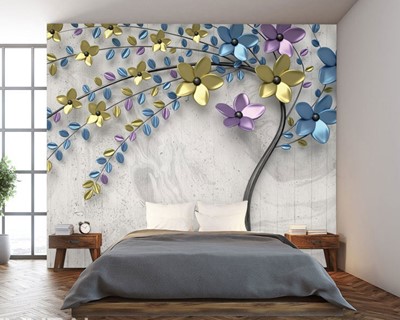 3d Boom Bloemen Behang