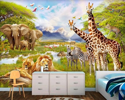 Safari Behang Kinderkamer