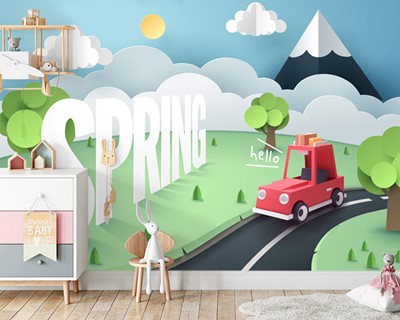 Origami Babykamer Wallpaper Afbeeldingen