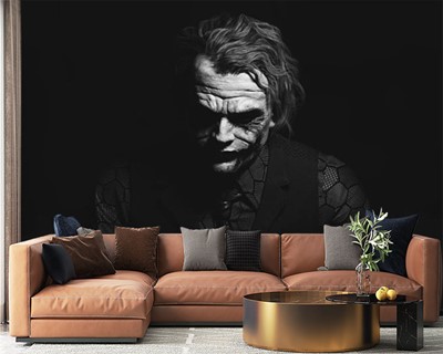 Zwart-wit Joker Foto Wallpaper