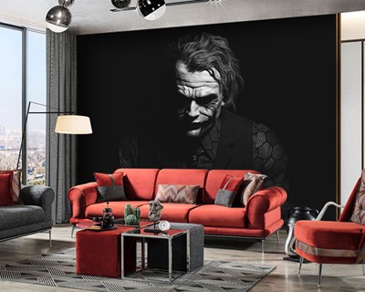 Zwart-wit Joker Foto Wallpaper