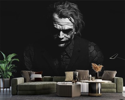 Zwart-wit Joker Foto Wallpaper