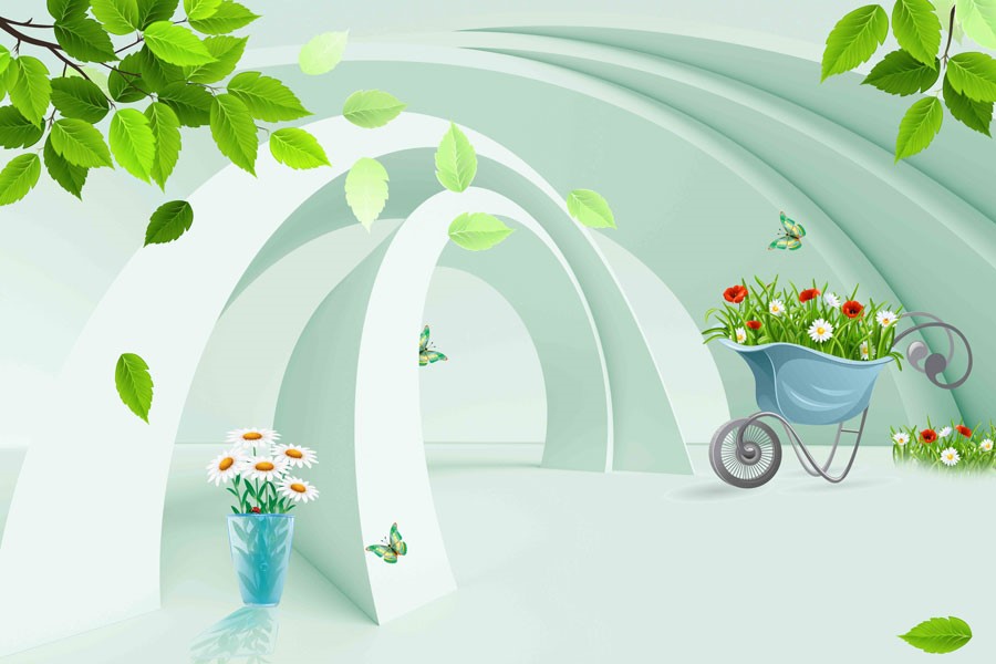 Floral 3D Design Wallpaper