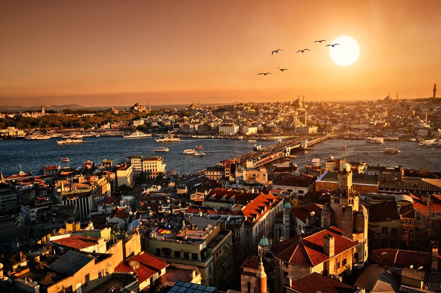 Sunset Istanbul Scenery Wallpaper