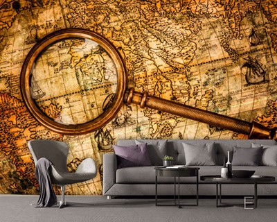 Tumbled World Map Wallpaper Model