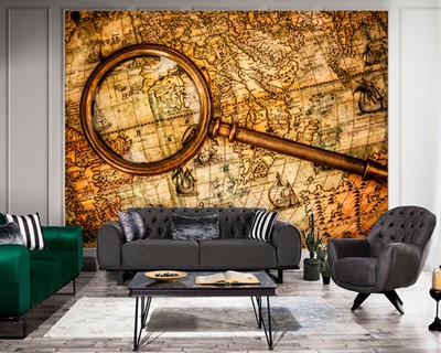 Tumbled World Map Wallpaper Model