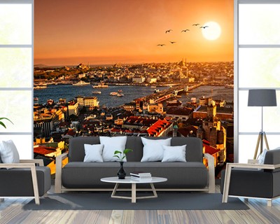 Sunset Istanbul Scenery Wallpaper