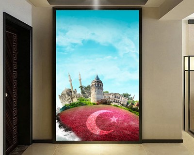 Achtergrond met historische gebouwen in Istanbul