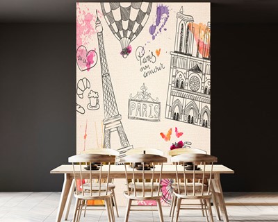 Paris Eiffel Tower Canvas Wallpaper